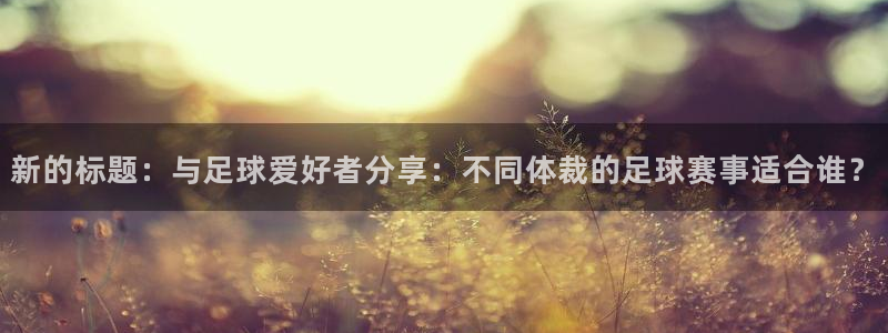  新的标题：与足球爱好者分享：不同体裁的足球赛事适合谁？